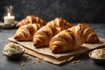 croissant on a table