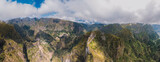 Fototapeta Krajobraz - Aerial view of Curral das Freiras with mountain range Madeira Portugal