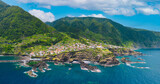 Fototapeta Krajobraz - Seixal town Madeira Island Portugal Aerial view