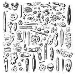 Poster - Doodle Marker hand drawn shapes vector illustration