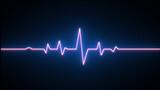 Fototapeta  - Neon Heart beat. Emergency ekg monitoring. Electrocardiogram show pulse rate graph ,Heart beat ,ECG ,EKG interpretation ,Life line ,Medical healthcare symbol.