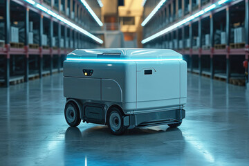 Leinwandbilder - A new hyper modern industrial logistics robot. Generative AI.