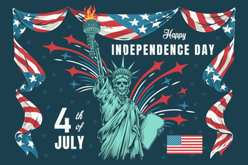 USA Independence Day sticker colorful