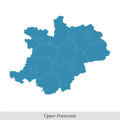  map of Upper Franconia is a region in Bavaria state of Germany