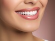 © Pixel Mind - Beautiful wide smile of healthy woman, white teeth close up. Generative AI