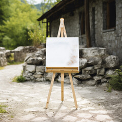 artist easel with canvas