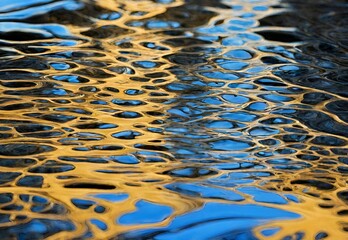 Abstract Art Fractured Reflections: Shimmering Water, Glimpses of Reality.