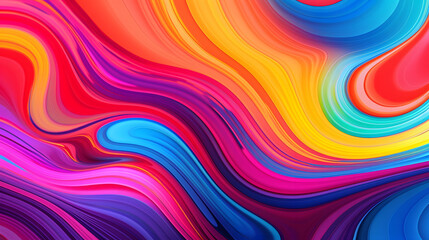 Wall Mural - a psychedelic style with rainbow colors patterns, colorful liquid background