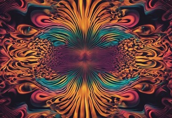 Wall Mural - psychedelic illusion abstract background with trippy visuals