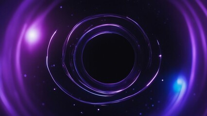 Wall Mural - blue spiral galaxy a black canvas with a circular electric discharge in blue and purple hues