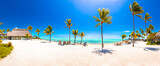 Florida Keys scenic white sand beach panoramci view, Marathon