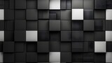Fototapeta Przestrzenne - black and white cubes, abstract background