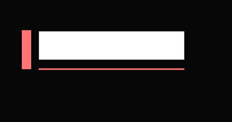 Wall Mural - Simple corporate lower third animation in black background. In and out moving title signs headline, trendy dynamic presentation video intro outro infographic, creative lower third.