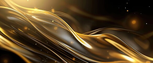 Wall Mural - gold light trail, golden energy flow abstract background, generative ai