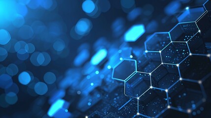 Abstract blue technology hexagonal background
