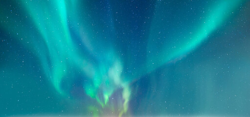 Wall Mural - northern lights or aurora borealis in the sky - tromso, norway