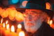 Warmth of Tradition: A Jewish Man's Contemplative Moment, selective focus