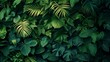 © furyon - Jungle foliage abstract pattern in lush green tones background