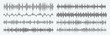 Vector Isolated Black Equalizer Sound Waves on Grey Background