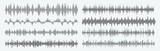 Fototapeta  - Vector Isolated Black Equalizer Sound Waves on Grey Background