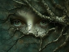 Eyes Among The Branches - AI Generated Digital Art