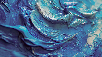 Poster - Abstract background with large strokes of blue acrylic paint
