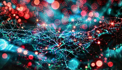 abstract background with blurred lights and bokeh, computer generated images