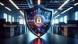 © Aksaka - A digital illustration of the laptop has a screen lock in the shape of a shield cyber security, data protection concept. Color blue and cool ambient.