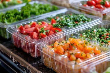 Catering food in plastic box