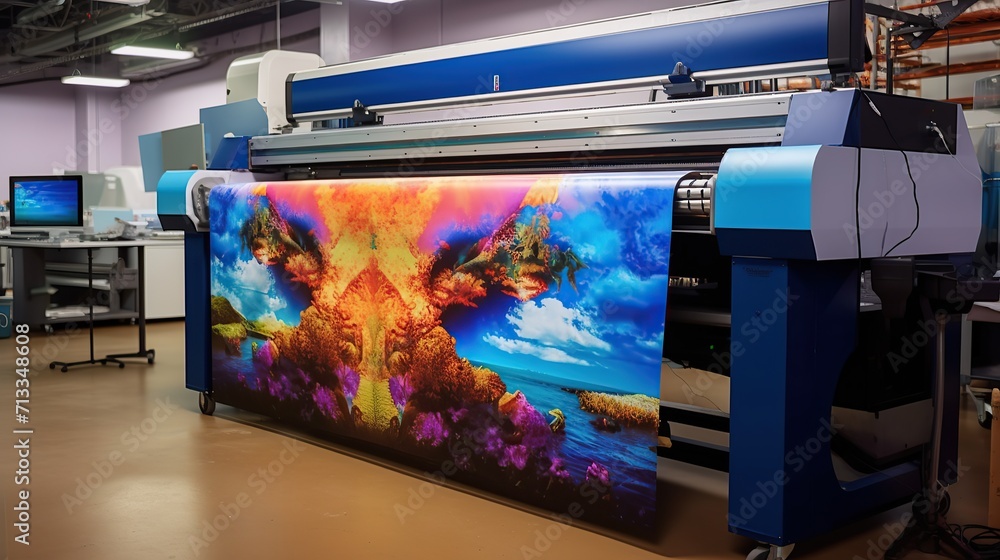 Printing machines in a modern printing house, industry, engineering ...