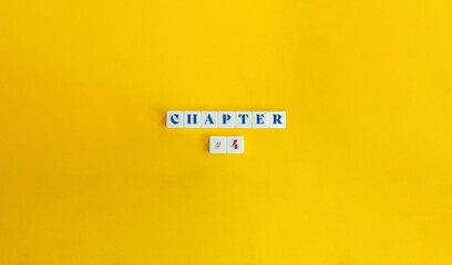 Chapter 4. Book Division, Section, Part, Specified Unit, Portion. Text on Block Letter Tiles on Yellow Background. Minimalist Aesthetic.