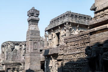 Canvas Print - views of ellora caves in aurangabad, india