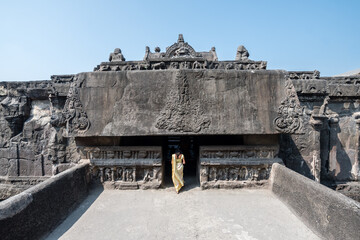 Canvas Print - views of ellora caves in aurangabad, india