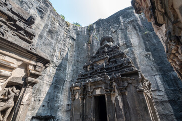 Canvas Print - views of ellora caves in aurangabad, india