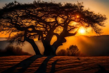 Poster - sunrise in the forest