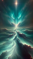 Wall Mural - Starry night cosmos Colorful nebula cloud in space galaxy Vertical video
