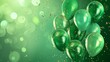 Beautiful green balloon background celebration birthday banner template vector illustration.