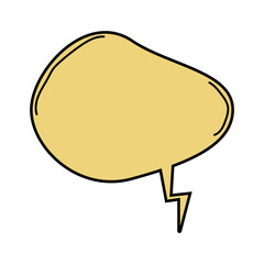 Sticker - Blank yellow speech bubble isolated on a white background. Vector illustration of a thought balloon.