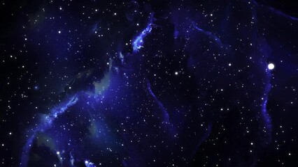Wall Mural - slow animated background of traveling through open space. vast expanse of deep space, through galaxi