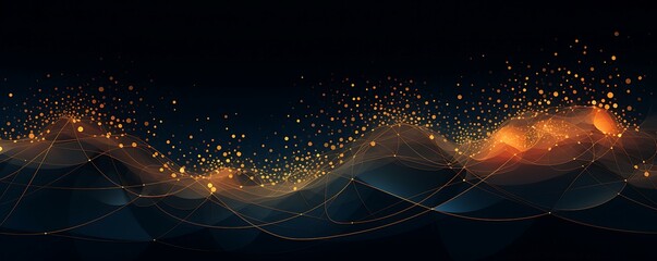 Wave of dots and weave lines. Abstract background. Network connection structure