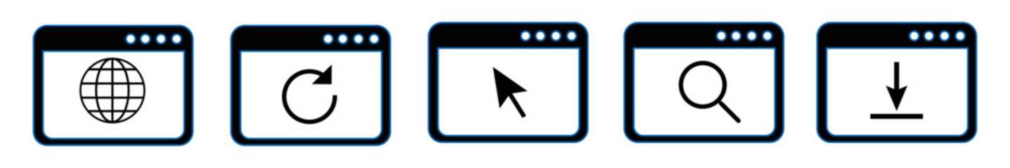 Wall Mural - website browser icons set. search icon vector illustration.