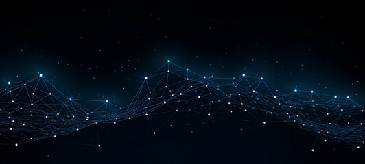 Wave of dots and weave lines. Abstract background. Network connection structure