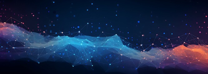 Wave of dots and weave lines. Abstract background. Network connection structure