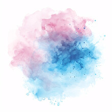Watercolor Splashes Forming A Blue And Purple Cloud Shape On A White Background For Creative Design Projects