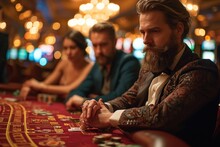 A Stylish Man In A Casino
