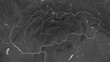Slovakia outlined. Grayscale elevation map
