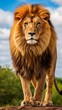 Colored Lion Image image majestic lion AI Generated pictures