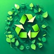 recycle symbol on green background
