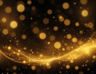Wall Mural - yellow glow particle abstract bokeh background, abstract background with stars