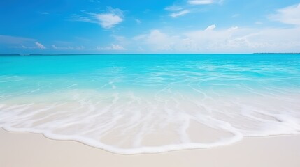 Wall Mural - Beautiful white sand beach and turquoise water